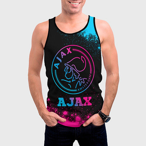 Мужская майка без рукавов Ajax - neon gradient / 3D-Черный – фото 3