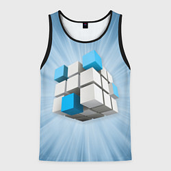 Майка-безрукавка мужская Трёхцветный кубик Рубика, цвет: 3D-черный