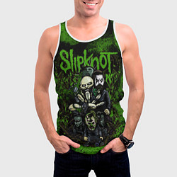 Майка-безрукавка мужская Slipknot green art, цвет: 3D-белый — фото 2