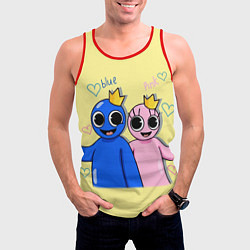 Майка-безрукавка мужская Радужные друзья: Синий и Розовая, цвет: 3D-красный — фото 2