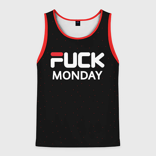 Мужская майка без рукавов Fuck monday - antibrand, fila / 3D-Красный – фото 1