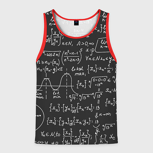 Мужская майка без рукавов Геометрические формулы / 3D-Красный – фото 1