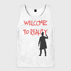 Майка-безрукавка мужская Welcome to reality, цвет: 3D-белый