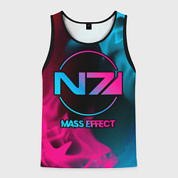 Майка-безрукавка мужская Mass Effect - neon gradient, цвет: 3D-черный