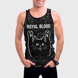 Майка-безрукавка мужская Группа Royal Blood и рок кот, цвет: 3D-черный — фото 2