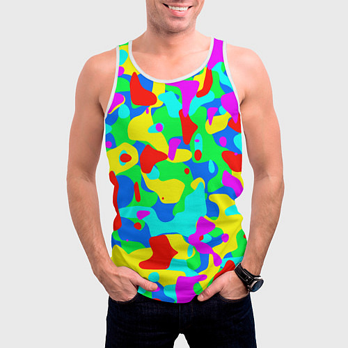 Мужская майка без рукавов Форма маляра - кляксы / 3D-Белый – фото 3