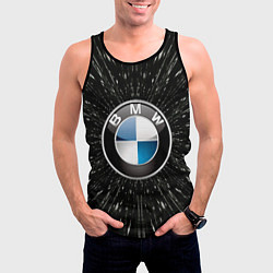 Майка-безрукавка мужская БМВ эмблема, автомобильная тема, цвет: 3D-черный — фото 2