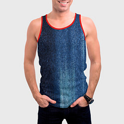 Майка-безрукавка мужская Синие блёстки во тьме, цвет: 3D-красный — фото 2