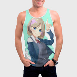 Майка-безрукавка мужская Милая Кэкэ Тан - Живая любовь Суперзвезда, цвет: 3D-белый — фото 2