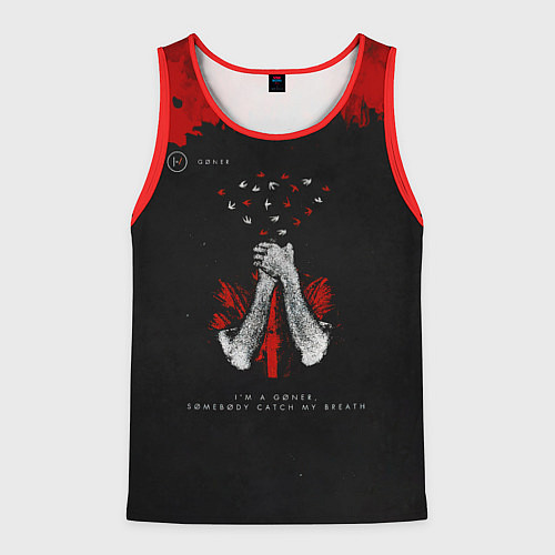 Мужская майка без рукавов Goner - Twenty One Pilots / 3D-Красный – фото 1