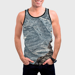 Майка-безрукавка мужская Море и гора, цвет: 3D-черный — фото 2