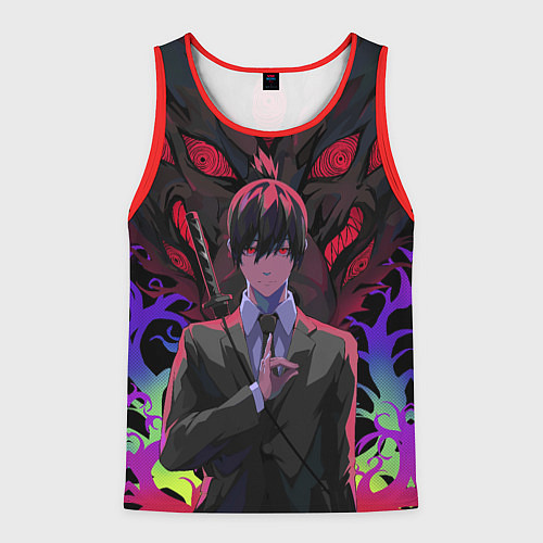 Мужская майка без рукавов Аки Хаякава и демон лис / 3D-Красный – фото 1