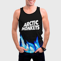 Майка-безрукавка мужская Arctic Monkeys blue fire, цвет: 3D-черный — фото 2