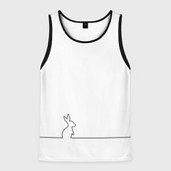 Майка-безрукавка мужская Кролик минимализм, цвет: 3D-черный