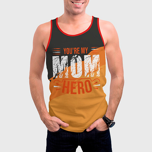 Мужская майка без рукавов Mom hero / 3D-Красный – фото 3