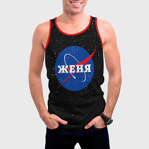 Мужская майка без рукавов Женя Наса космос / 3D-Красный – фото 3