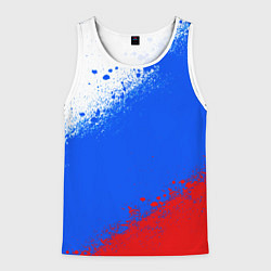 Майка-безрукавка мужская Флаг России - триколор, цвет: 3D-белый
