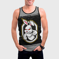 Майка-безрукавка мужская Rabbit злейший, цвет: 3D-черный — фото 2