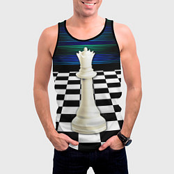 Майка-безрукавка мужская Белая королева, цвет: 3D-черный — фото 2