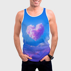 Майка-безрукавка мужская Облако в форме сердца, цвет: 3D-белый — фото 2