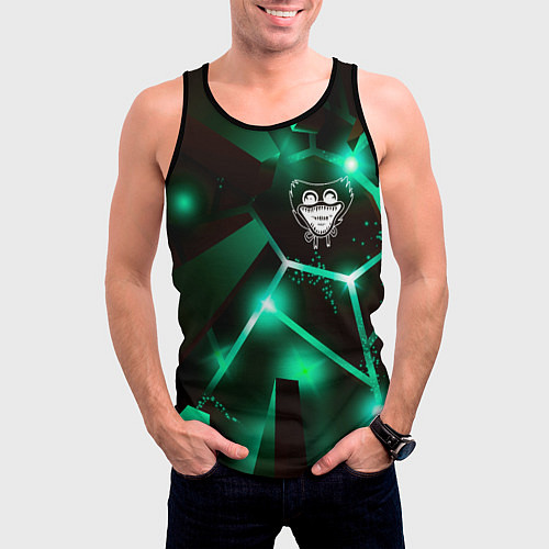 Мужская майка без рукавов Poppy Playtime разлом плит / 3D-Черный – фото 3