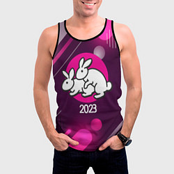 Майка-безрукавка мужская Кролики 2023, цвет: 3D-черный — фото 2
