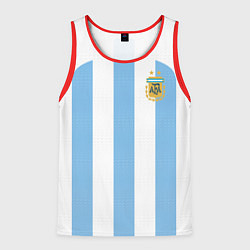 Майка-безрукавка мужская Сборная Аргентины ЧМ 2022, цвет: 3D-красный