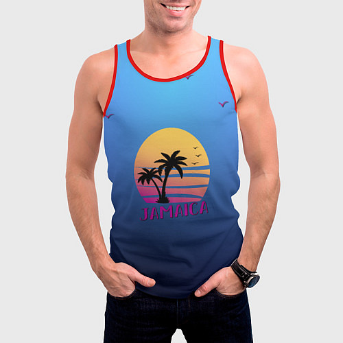 Мужская майка без рукавов Jamaica / 3D-Красный – фото 3