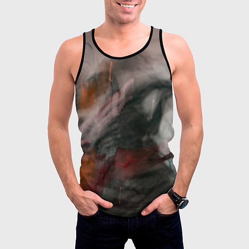 Мужская майка без рукавов Темнота, тени и краски / 3D-Черный – фото 3