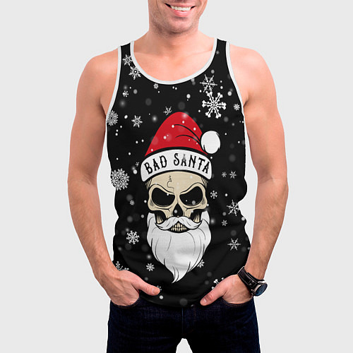 Мужская майка без рукавов Christmas Bad Santa / 3D-Белый – фото 3