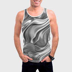 Майка-безрукавка мужская Плавленное серебро, цвет: 3D-белый — фото 2