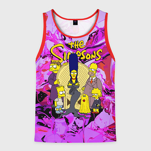 Мужская майка без рукавов The flighty Simpsons family / 3D-Красный – фото 1