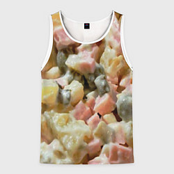 Майка-безрукавка мужская Салат оливье, цвет: 3D-белый