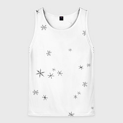 Майка-безрукавка мужская Идёт снег, цвет: 3D-белый