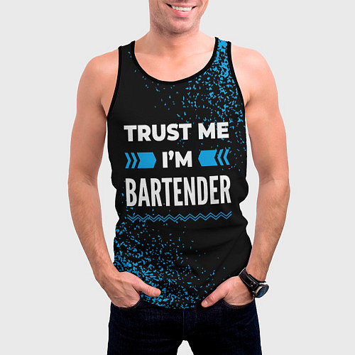Мужская майка без рукавов Trust me Im bartender dark / 3D-Черный – фото 3