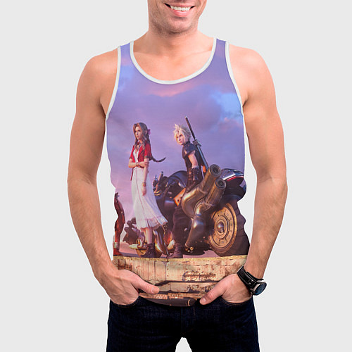 Мужская майка без рукавов Final Fantasy VII Remake / 3D-Белый – фото 3