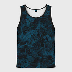 Майка-безрукавка мужская Синий и черный мраморный узор, цвет: 3D-черный