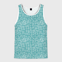 Майка-безрукавка мужская Полосы горизонтальные и вертикальные гранж, цвет: 3D-белый