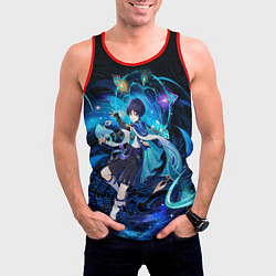 Майка-безрукавка мужская Странник - Скарамучча, цвет: 3D-красный — фото 2