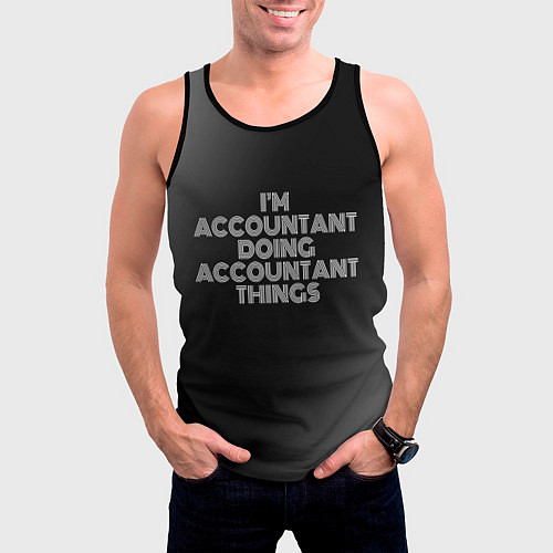 Мужская майка без рукавов Im accountant doing accountant things: на темном / 3D-Черный – фото 3