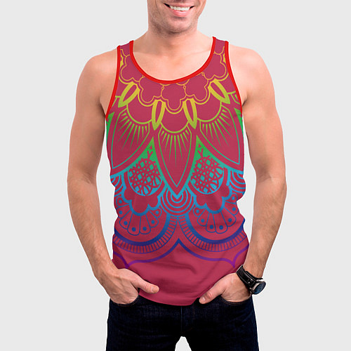 Мужская майка без рукавов Viva magenta mandala / 3D-Красный – фото 3