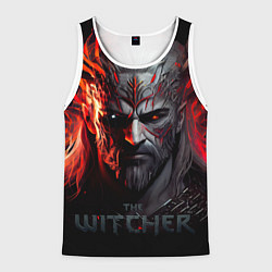 Майка-безрукавка мужская Witcher in the fire, цвет: 3D-белый