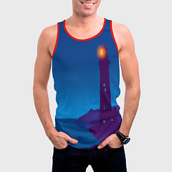 Майка-безрукавка мужская Маяк в ночи, цвет: 3D-красный — фото 2