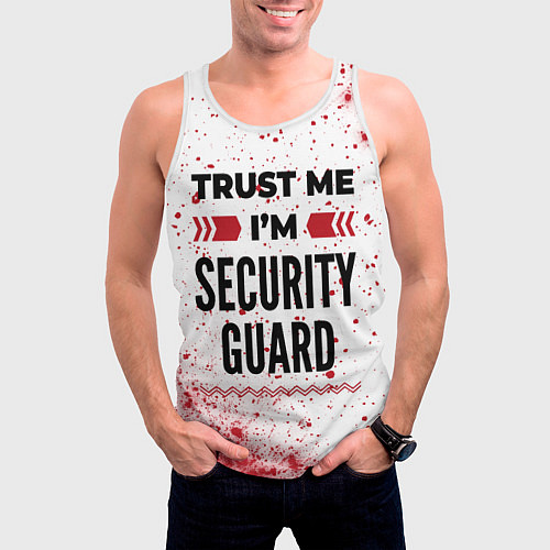 Мужская майка без рукавов Trust me Im security guard white / 3D-Белый – фото 3