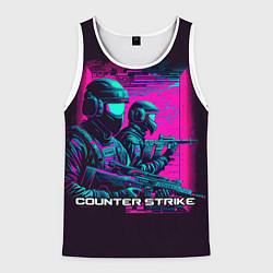 Майка-безрукавка мужская Cs Go neon, цвет: 3D-белый
