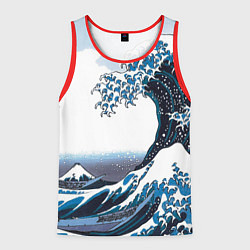 Майка-безрукавка мужская Цунами в Японии, цвет: 3D-красный