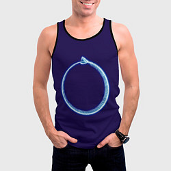 Майка-безрукавка мужская Уроборос скелет змеи, цвет: 3D-черный — фото 2