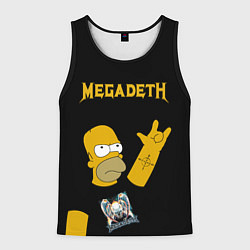 Майка-безрукавка мужская Megadeth Гомер Симпсон рокер, цвет: 3D-черный
