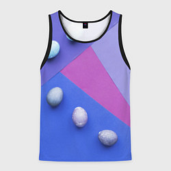 Майка-безрукавка мужская Линии, фигуры, геометрия и сливы, цвет: 3D-черный