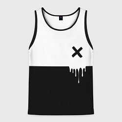 Майка-безрукавка мужская Черно-белый X, цвет: 3D-черный